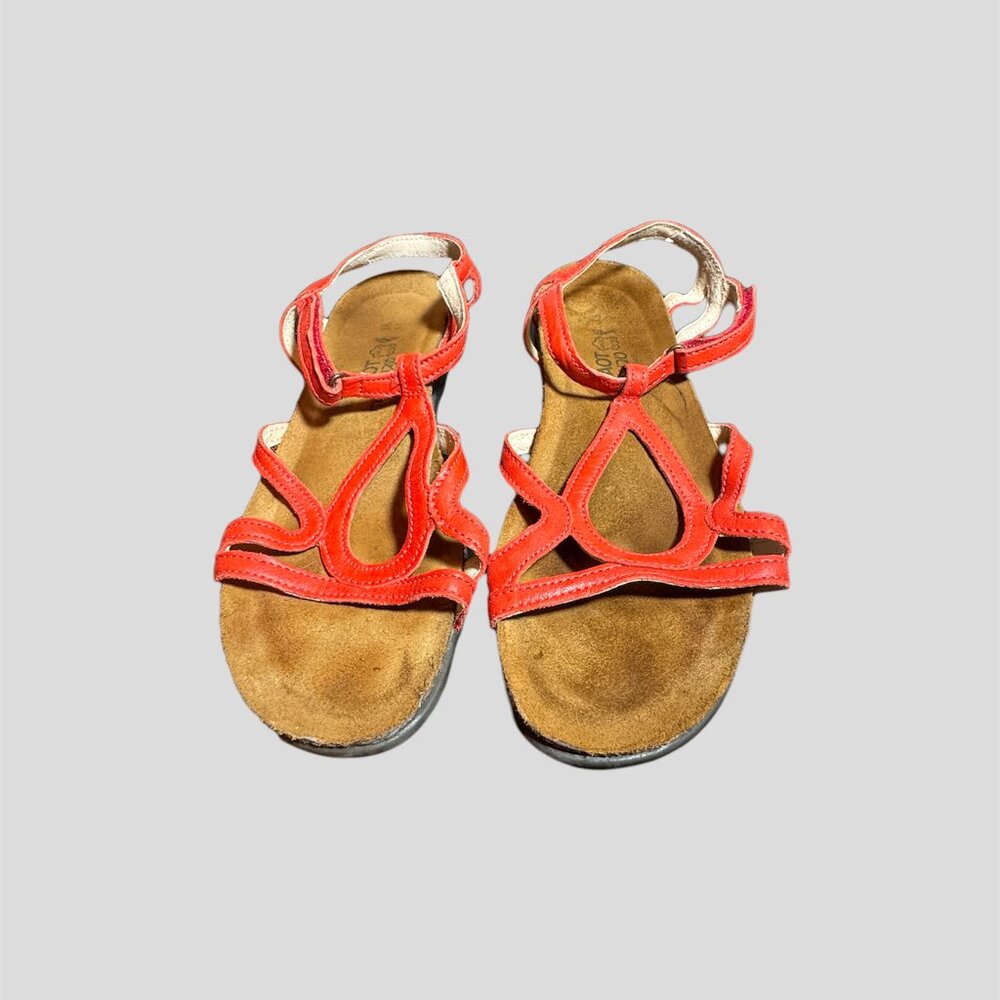Naot Dorith womens 38 orange leather sandals
